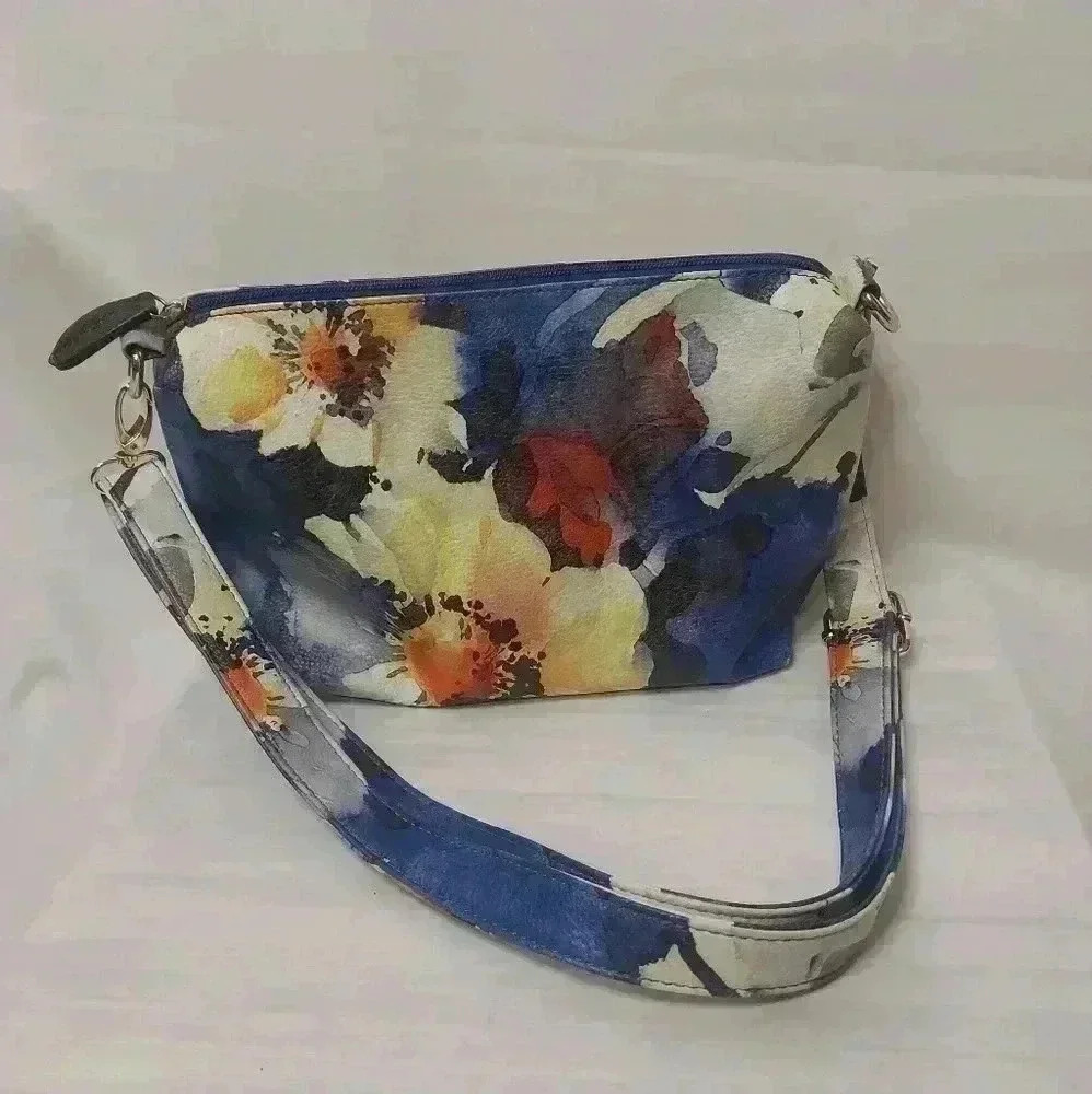 imoshion, Floral Vegan Purse, Blue, Yellow, Red